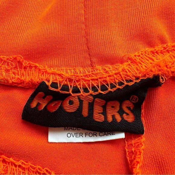 🔃Hooters Logo Orange Cheeky Waitress Uniform Shorts - Picture 4 of 6